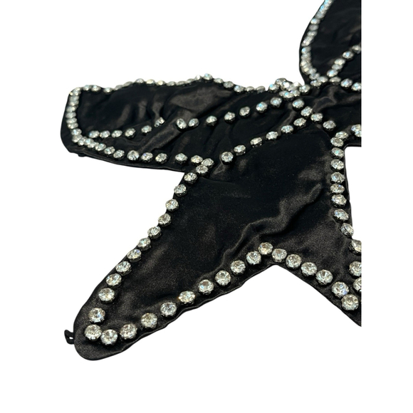 Jumisee Butterfly Top Womens Size M Black Open Back Beaded Rhinestone - Picture 5 of 10